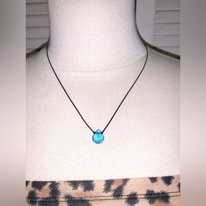 Handmade dainty blue stone necklace